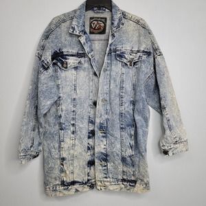 S East West Jean Denim jacket Acid Wash Vintage 90s IC